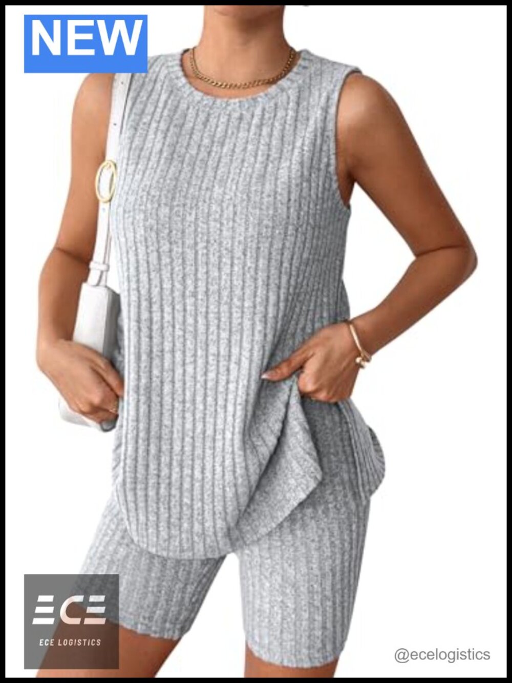 Womens 2 Piece Lounge Set Sleeveless Tank Top & Shorts Rayon Blend